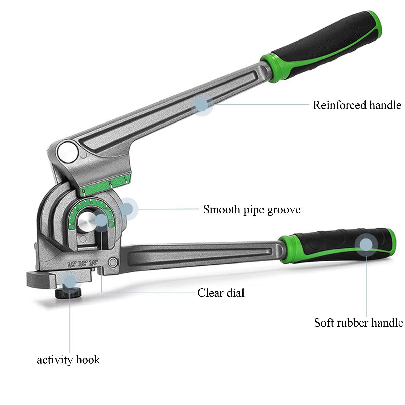 Utensile per Piegare Tubi in Rame e Alluminio,Piegatubi in Rame per 1/4-3/8-1/2,Utensili per Piegare Tubi,Piegatubi Manuale,per Tubi in Rame,Ottone,Alluminio e Acciaio Sottile