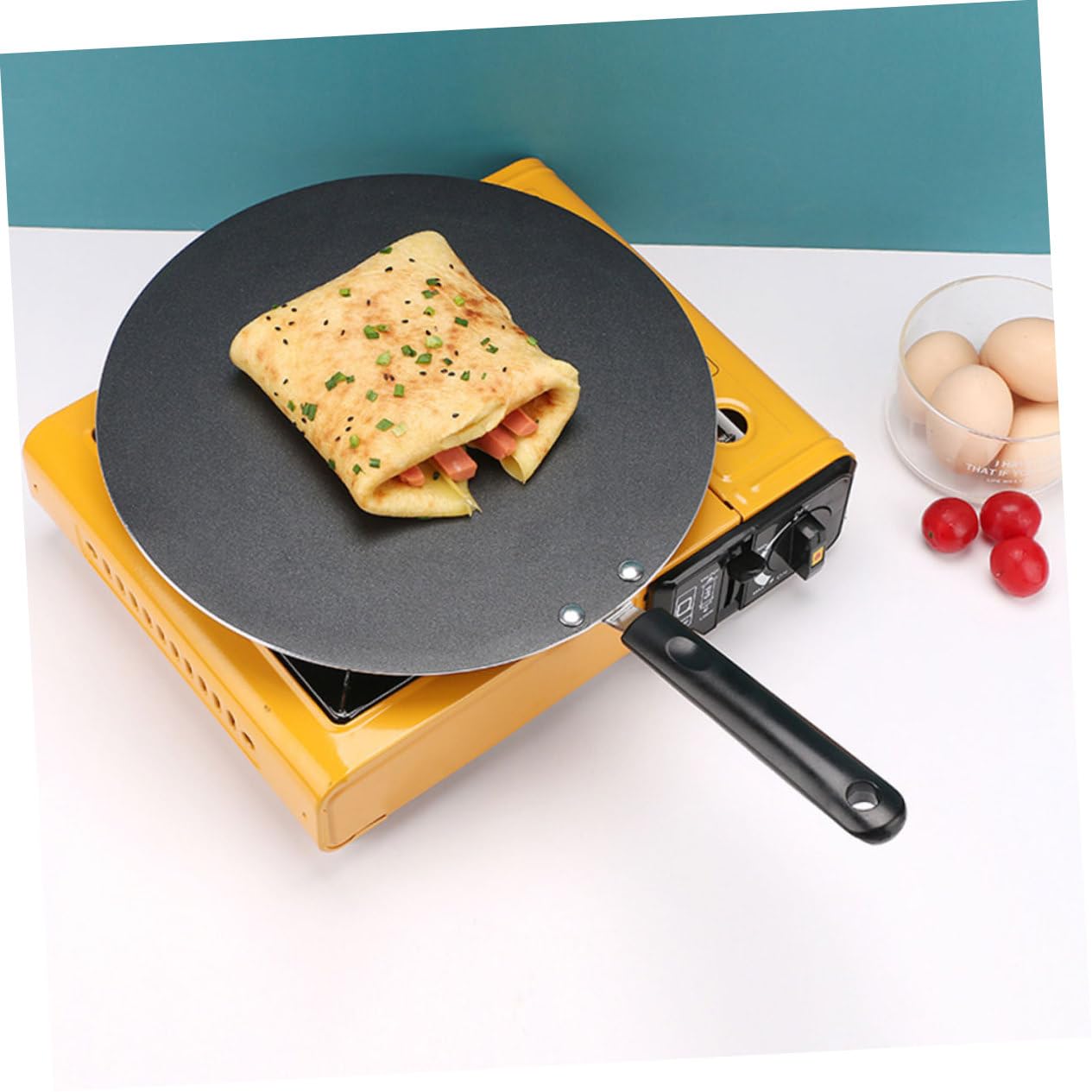 LIFKOME Sartén Hogar Sartén Plana Para Cocinar Para Hacer Panqueques y Tortillas Incluye De Suministros De Cocina Para Panqueques