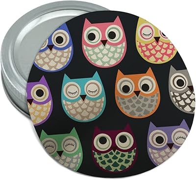 Colorful Owls Cute Pattern Round Rubber Non-Slip Jar Gripper Lid Opener