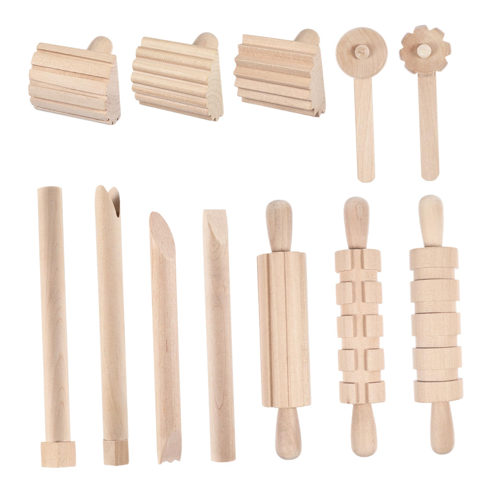 Ensemble d'Outils en Pâte à Modeler en Bois pour Garçon et Filles DIY, 12