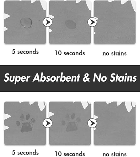 Miniatura 2 de MontVoo -Tapete de alimentación de mascotas, tapete absorbente de comida floral para gatos y perros, tapete para comida y agua, sin marca de agua,