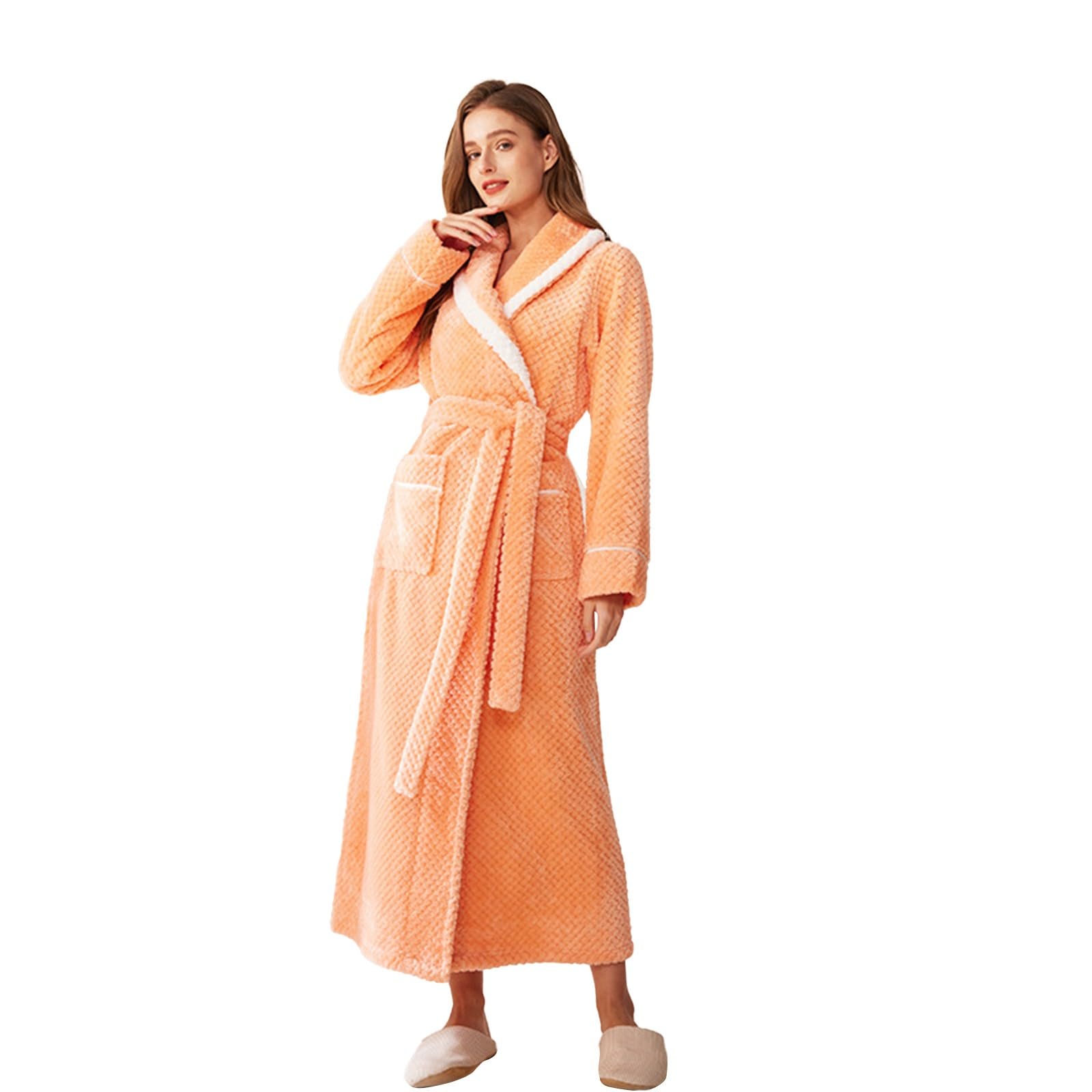 Fluffy Dressing Gown Womens Soft Flannel Fleece Thick Warm Bathrobe |  Desertcart BAHRAIN