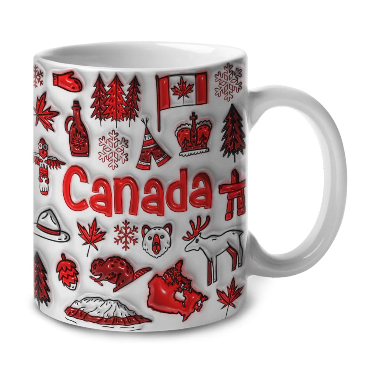 Amazon.com: Lotacy Canada Symbols Colorful 2D Printed Coffee Mug With Flag, Canada  Ceramic Mug 11oz Coffee Mug, Canadian Souvenirs and Gifts : Home & Kitchen