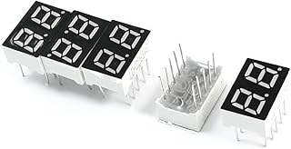 Aexit 5pcs Common Batteries, Chargers & Accessories Cathode DIP 2-Digital Tube Display Red LED Power Converters 10-Pin 15x10mm