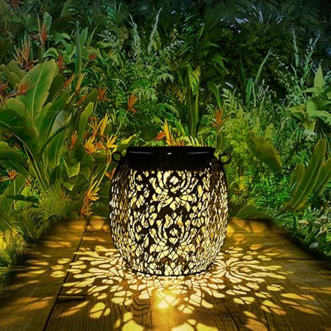 Solar Lanterns Outdoor Hanging Lights: IP65 Waterproof Rose Solars Lantern Decorative for Pathway Patio Walkway Garden Gifts