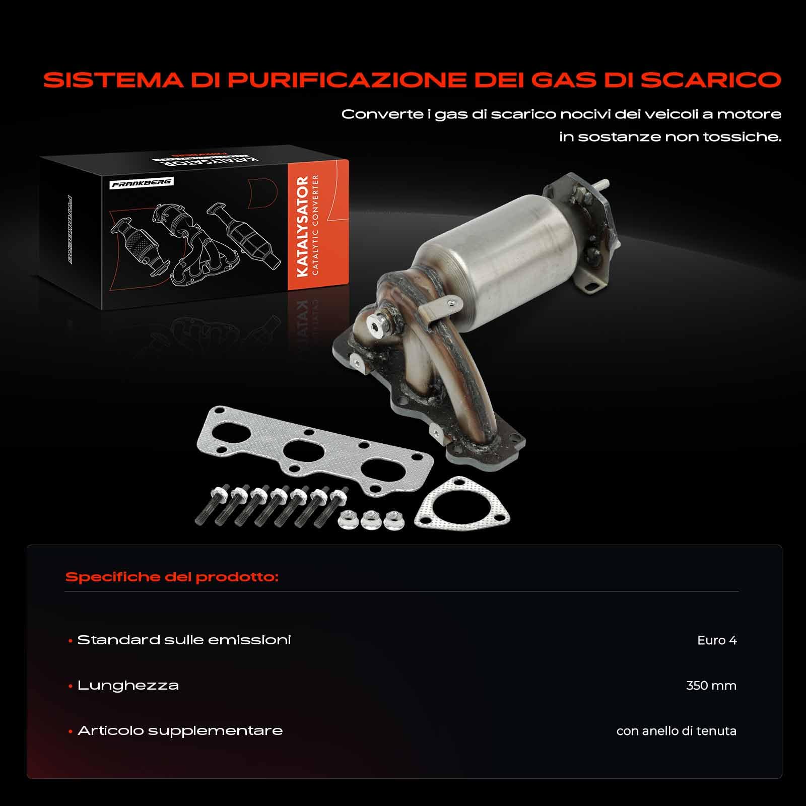 Frankberg Convertitore Catalitico Compatibile con Polo 9A 9N 1.2 12V Fabia I 6Y2 1.2 Fabia I Combi 6Y5 1.2 Ibiza III 6L1 1.2 Fabia I Berlina 6Y3 1.2 Replace# BM91211H,03E25320FX