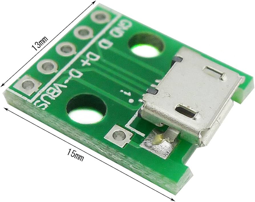 USBタイプBメスコネクタ DIPアダプタ ブレークアウトモジュール　10個 USBタイプBメスコネクタ DIPアダプタ ブレークアウトモジュール 10個