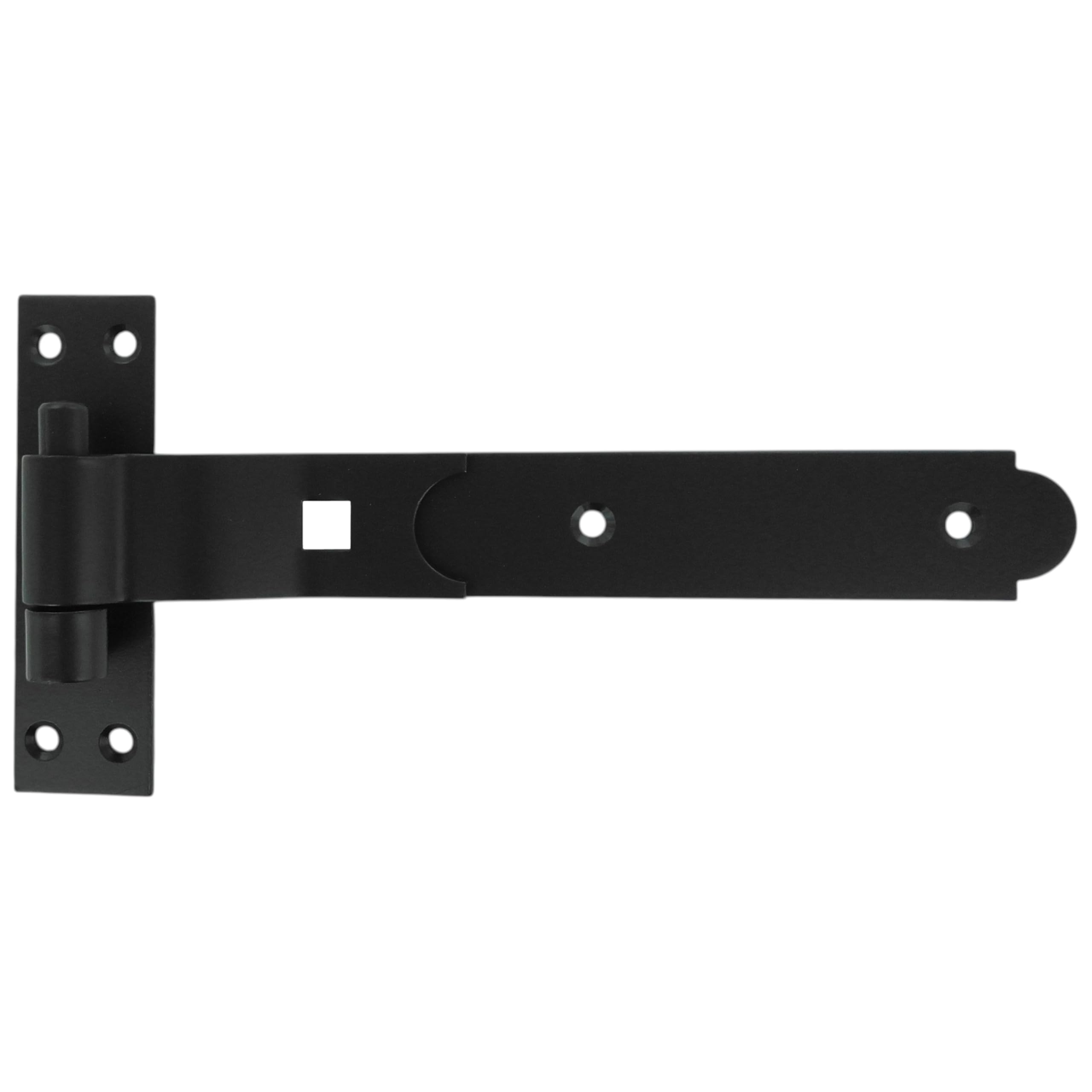 Merriway BH07124 Gate Hinge Heavy Duty Hook and Band Cranked Necked Black Epoxy 300mm (12 Inch)