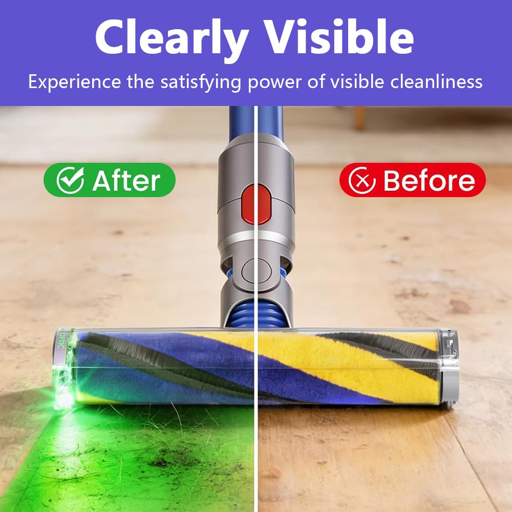 V12 Slim Elektrische Bürste Für Dyson V12 Detect Slim/Digital Slim LED-Leuchten Ersatzteile,Elektrischer LED Fluffy Soft Roller Reinigungskopf Für Dyson V12 Digital Slim