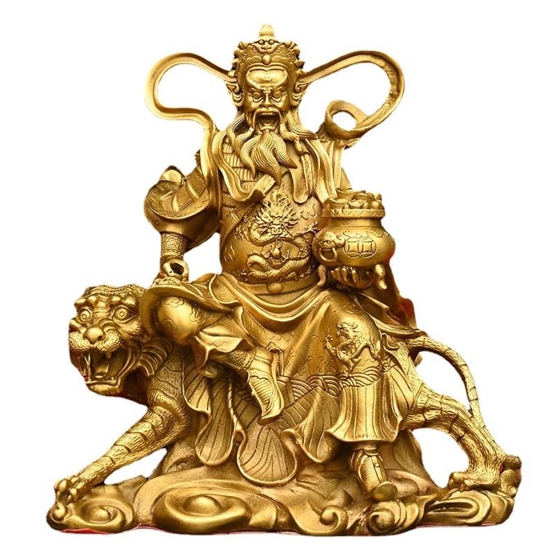 Posąg Buddy do wnętrz Bóg bogactwa rzeźba mosiężna statua Buddy ozdoby domowe kult feng shui rzeźba biurowa dekoracja pulpitu medytacyjna statuetka Buddy rzeźba (M)