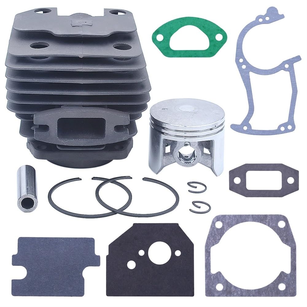 Kit de pistón de Cilindro Compatible y Juego de Juntas de carburador para motosierras de Gasolina 4500 5200 5800 45cc 52cc 58cc