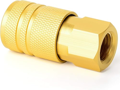 Miniatura 7 de GASHER Acoplador industrial femenino de latón de 12 piezas, tamaño de roscas femeninas, acoplador de aire de conexión rápida