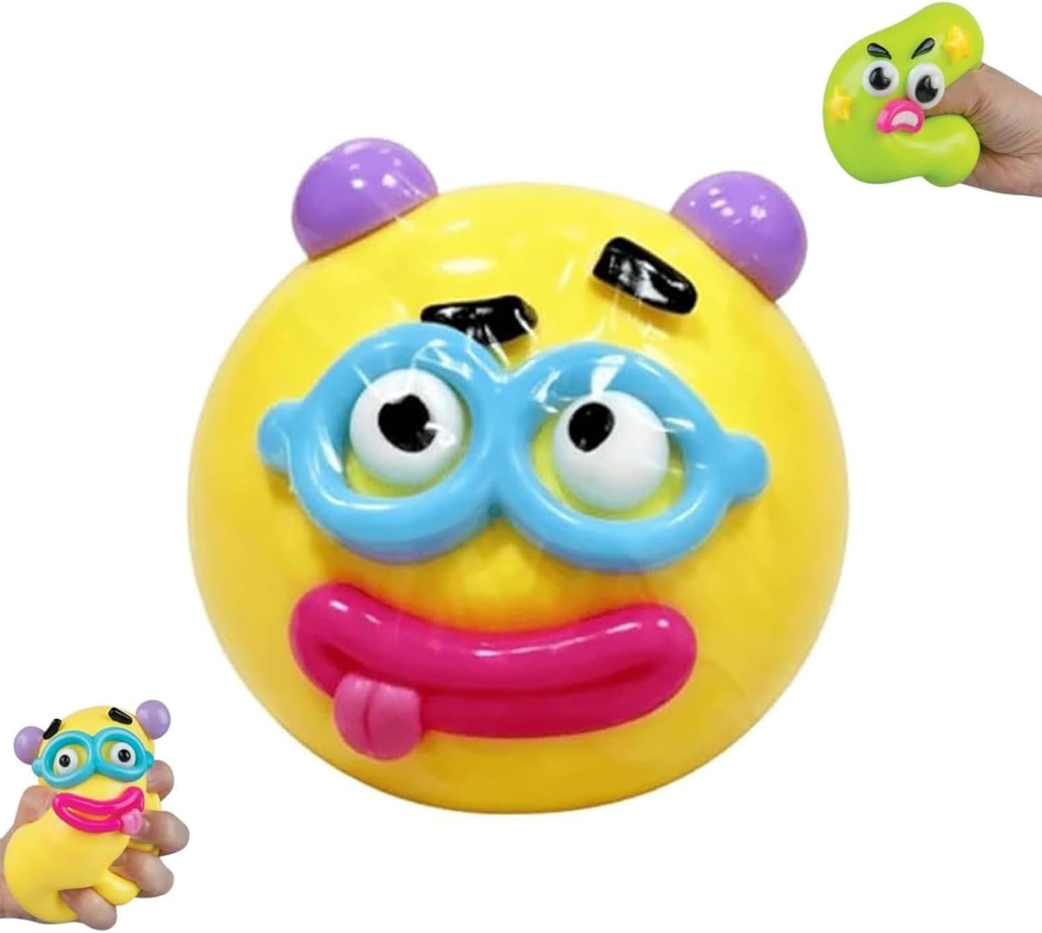 Smushers Sensory with Interchangeable Faces, Funny Curiosities Smushers Dog Face Swap Squishy, Soft Moldable Dog Face Swap Stress Relief Sensory Squeeze Toy for Adults (Yellow)