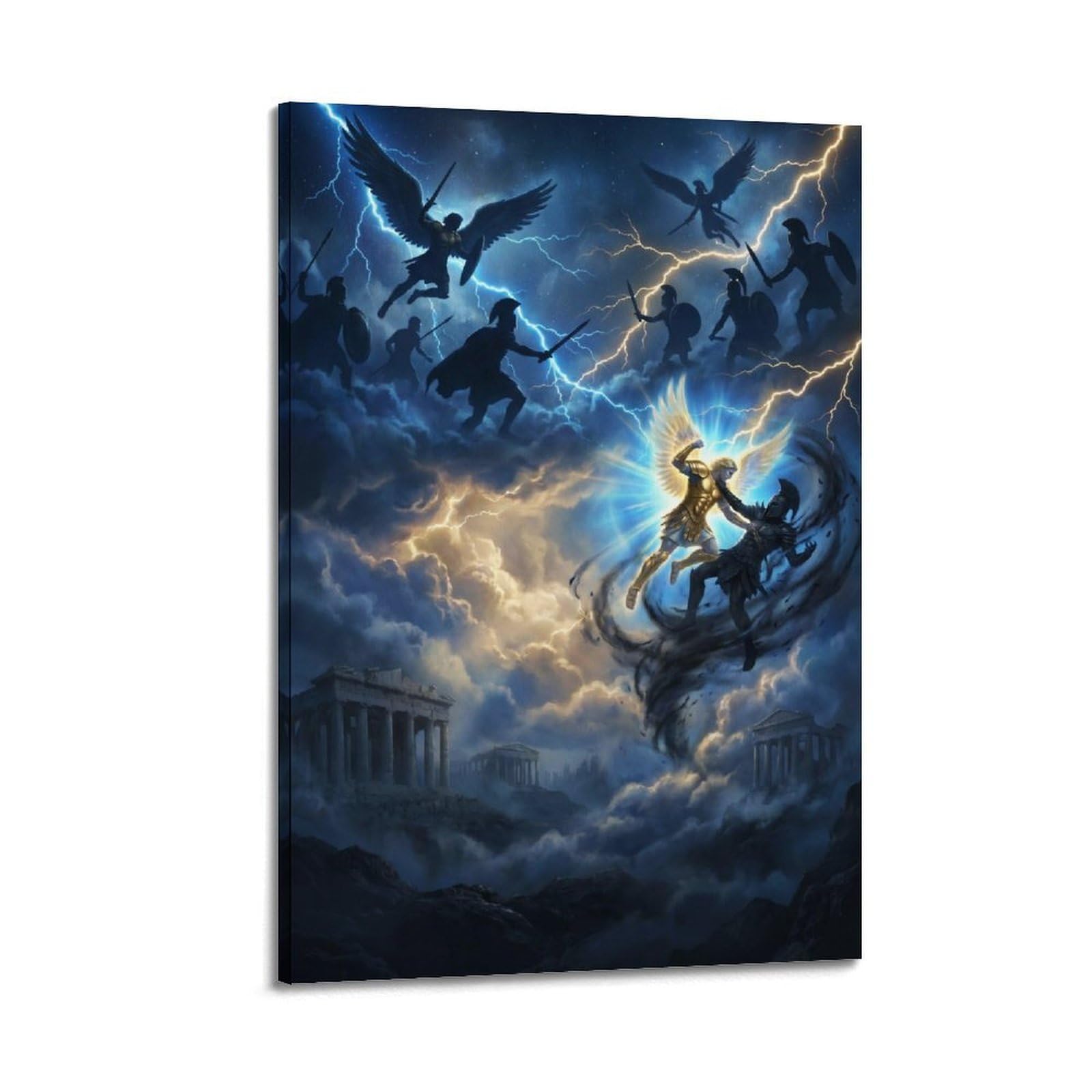 OKNGB Archangel Gabriel Poster Prince of Greece Heavenly Warfare Storm Decorative Painting Canvas Art Picture 24x36inch(60x90cm)