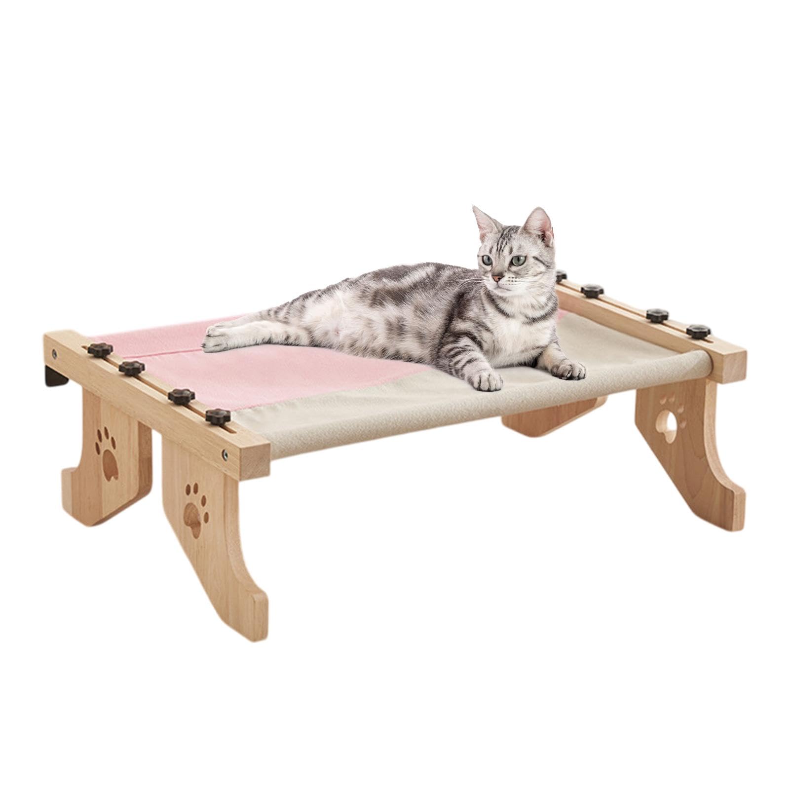 Amaca Per Gatto Robusto trespolo regolabile in legno e metallo per sedile e | Cuccia per gatti da finestra Per Gatti Di Taglia Grande E Cuccioli