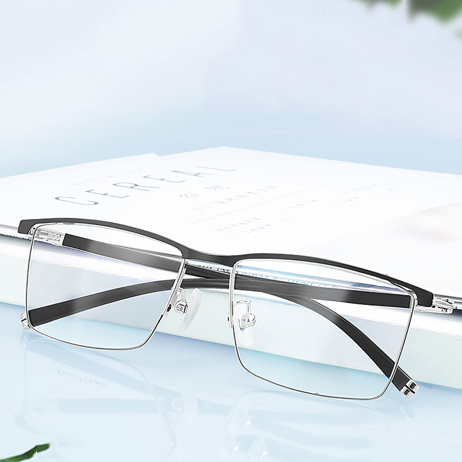 Gafas de Lectura para Hombres y Mujeres, Moda Gafas de Lectura con Luz Anti-Azul, Gafas de Lectura Graduadas Ultra Delgadas con Bisagra de Resorte + 2.00