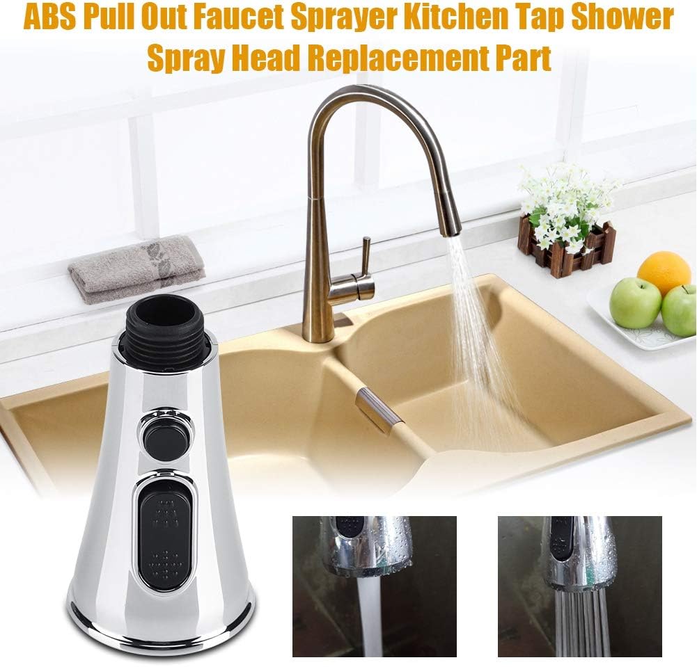 2 Mode Kitchen Tap Spray Replacement Part Shower Water Saving Faucet Filter Tap Aerator Filter for Kitchen Pull Out Tap Bathroom Mixer Faucet, Universal G1/2