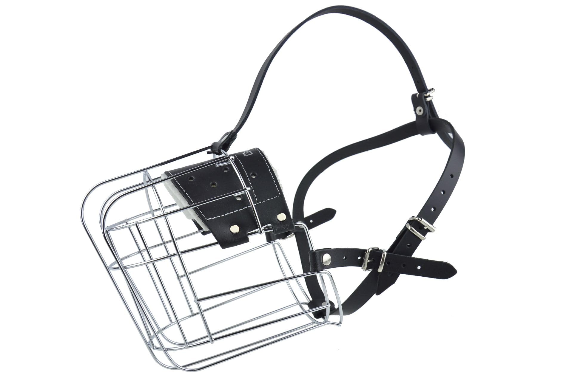 L&J Pets Uk Metall Maulkorb für Deutsche Dogge & ähnliche große Hunde – Sicher, Bequem & Verstellbar (D, Silber/Schwarz)