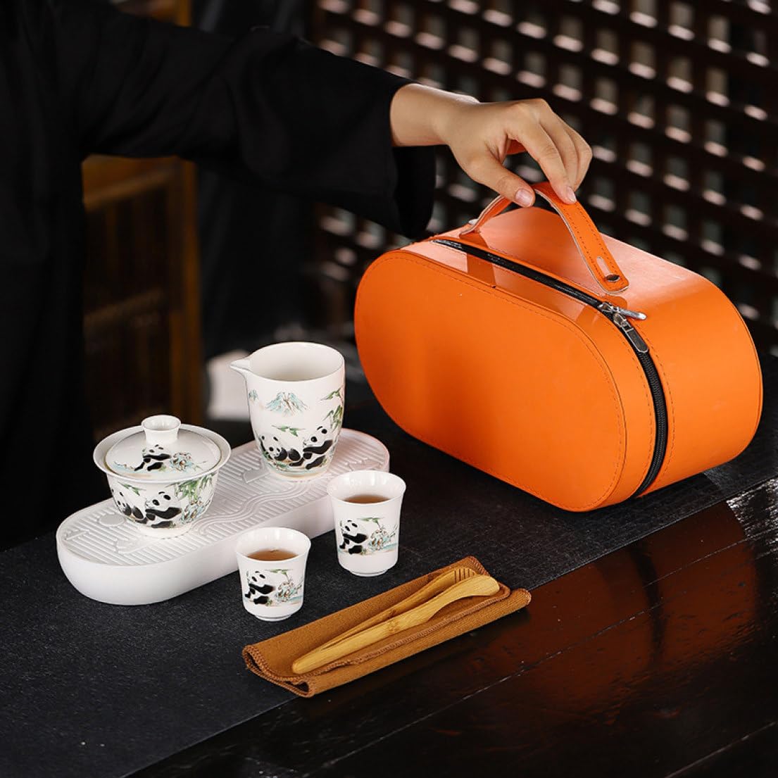 ZS2L7] 携帯用茶器セット 茶器揃 茶芸 set1 陶器 茶器揃 カンフー茶