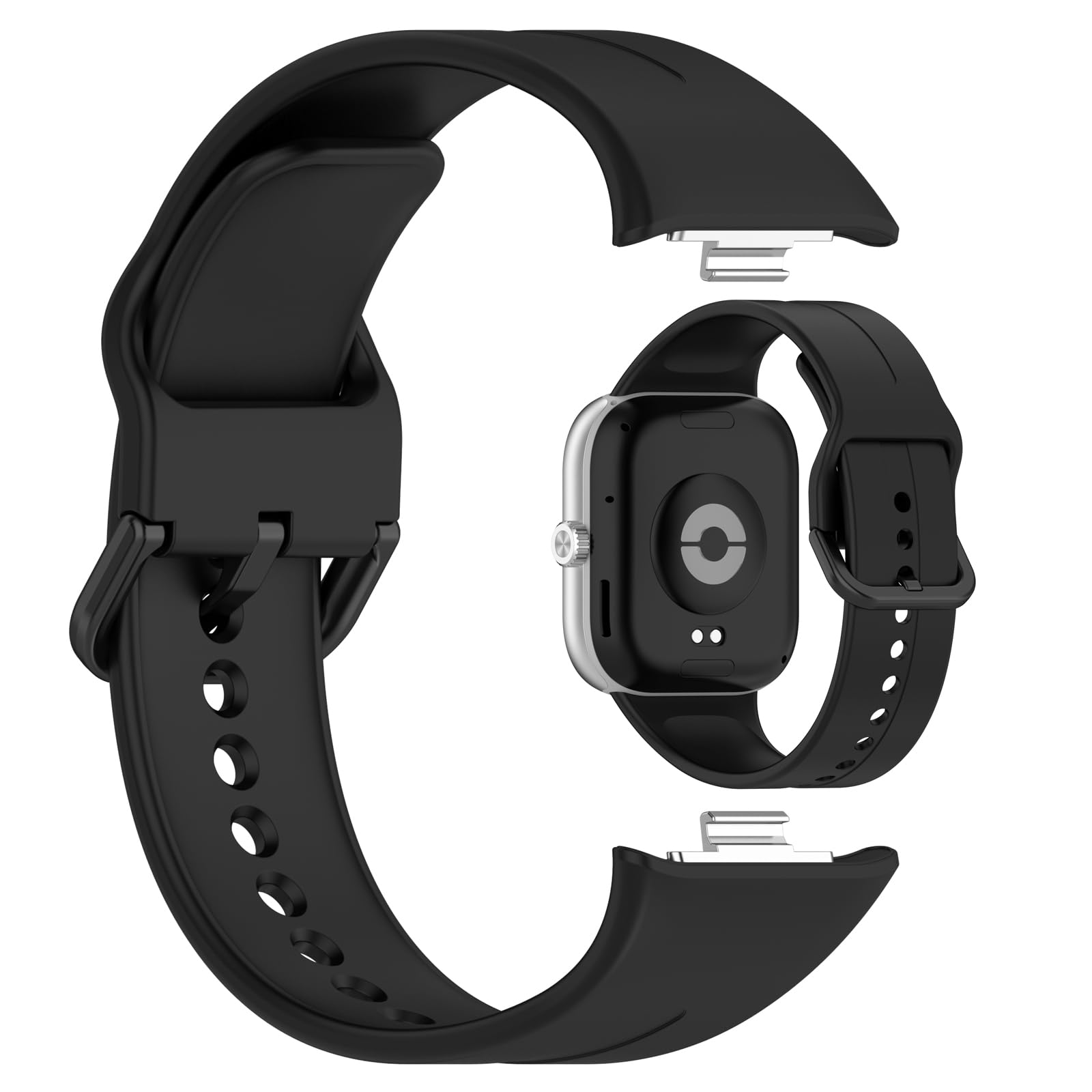 MOTONG Compatible with Redmi Watch 5 Replacement Band - Silicone Replacement Wrist Band Strap Compatible with Redmi Watch 5(Silicone Black), Medium