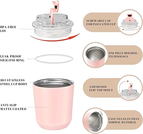 Miniatura 150 de Puraville Insulated Tumblers with Lid, 14 oz Travel Coffee Mug Stainless Steel Vacuum Cup, Leak Proof Reusable Double Walled Coffee Tumbler for Iced