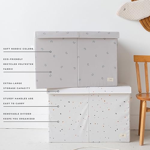 Miniatura 9 de 3 Sprouts Organizador de pecho plegable de tela reciclada en arcilla, contenedor de almacenamiento plegable con tapa y asas