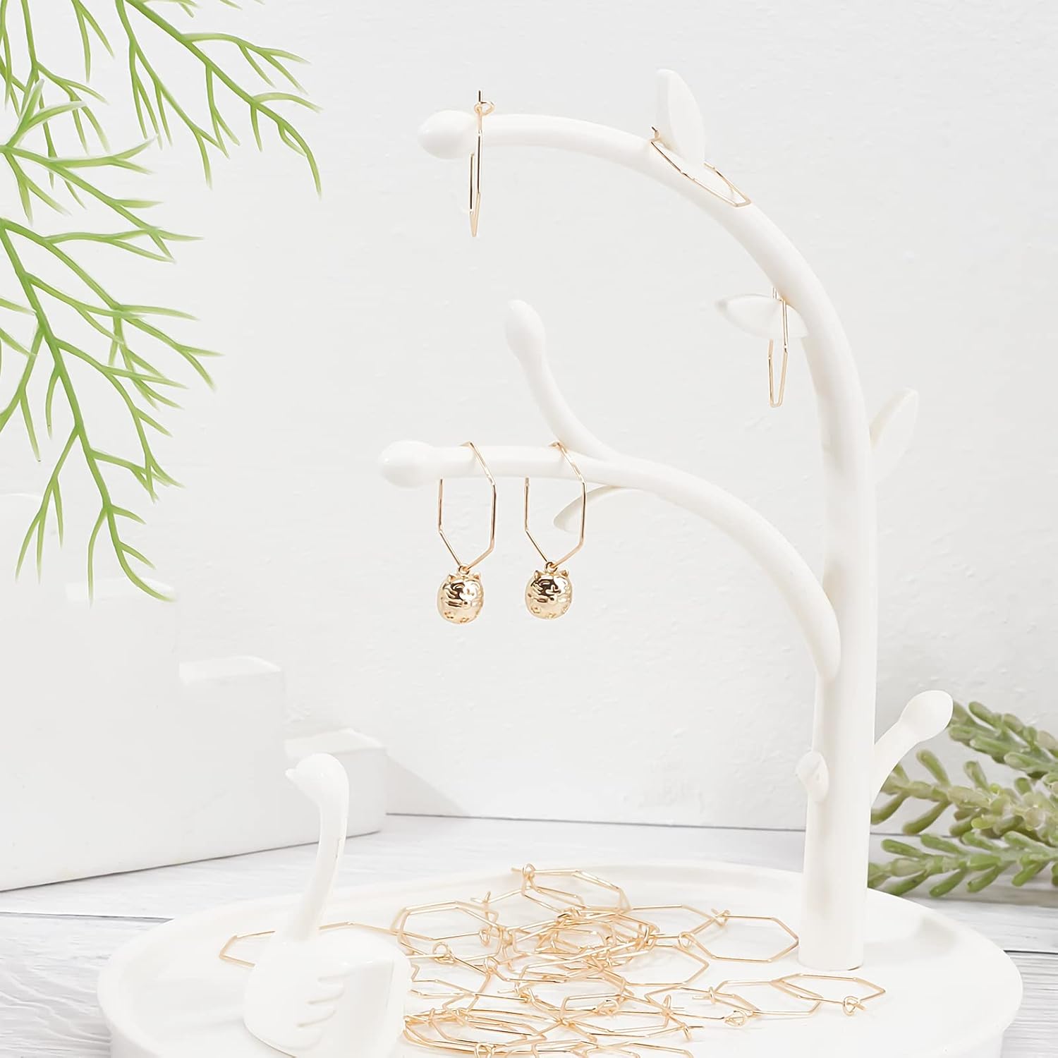 Beebeecraft 40Pcs Geometric Earring Hoops 18K Gold Plated Hexagon Wine Glass Charm Rings Earring Beading Hoop for DIY Earring Making