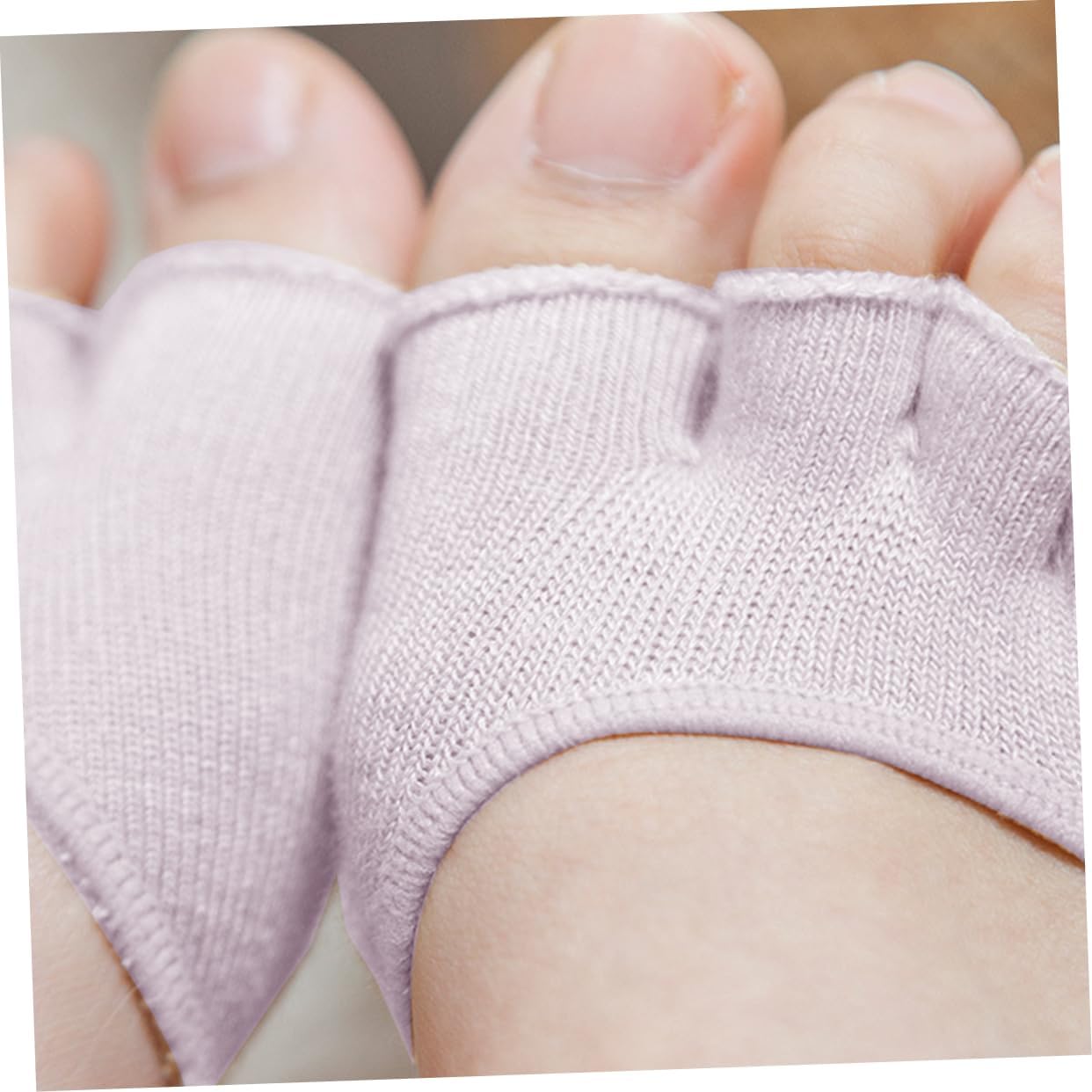 Comfortable Women's Peep Toe Socks 4 Pair Elastic Toe Socks for Daily or Sports