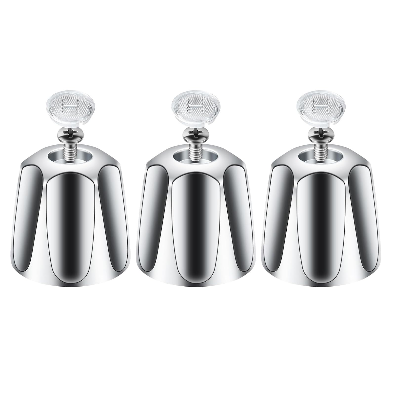 3Pieces Multipurpose Shower Knob Replacement Set Banthroom Accessory with Tub Faucet Handles in Matte Designs Finish Bathroom Fixture Replacement