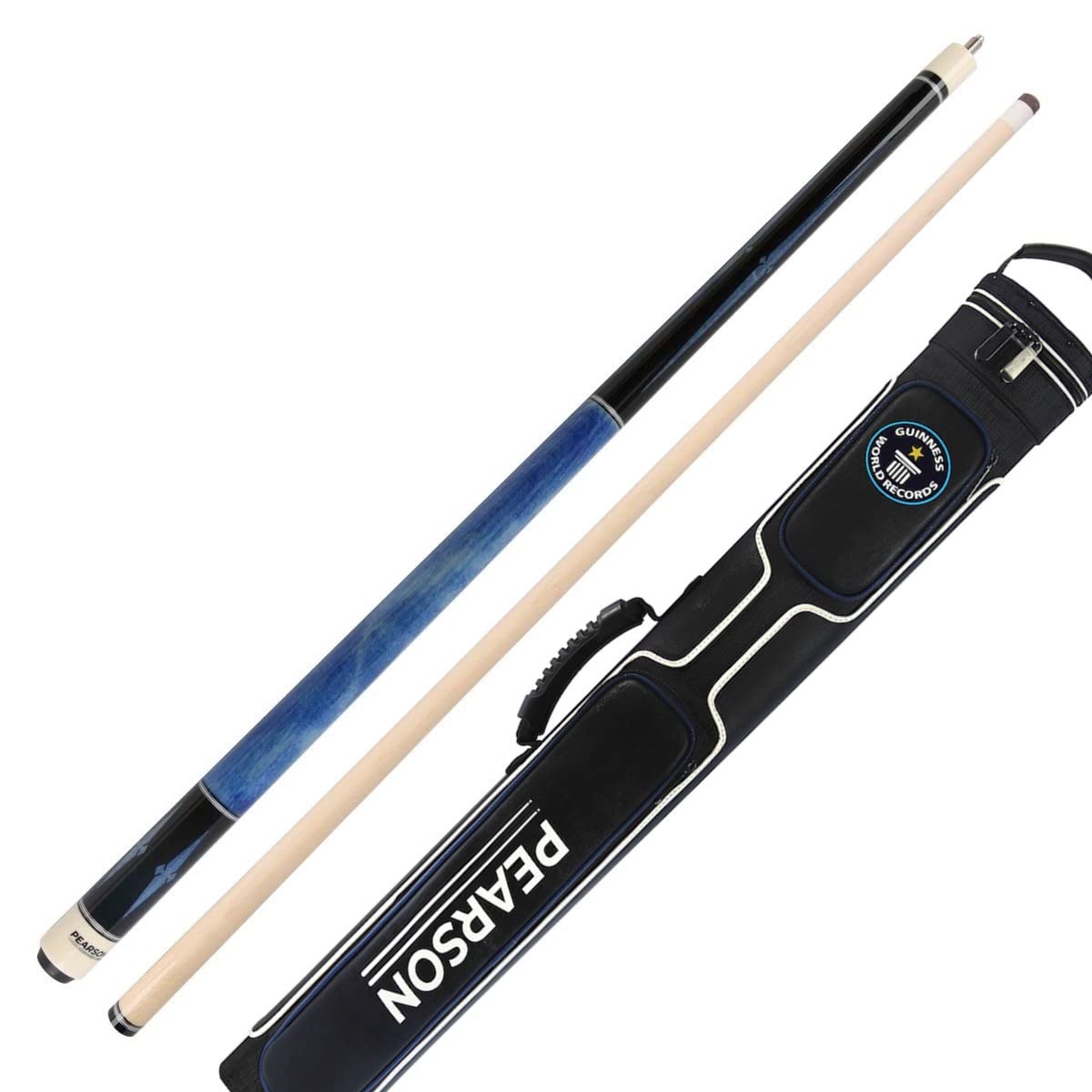 PEARSON Players Series PP-Blue Pool Cue Stick w/ 2x2 World Record Cue Case (21 oz)