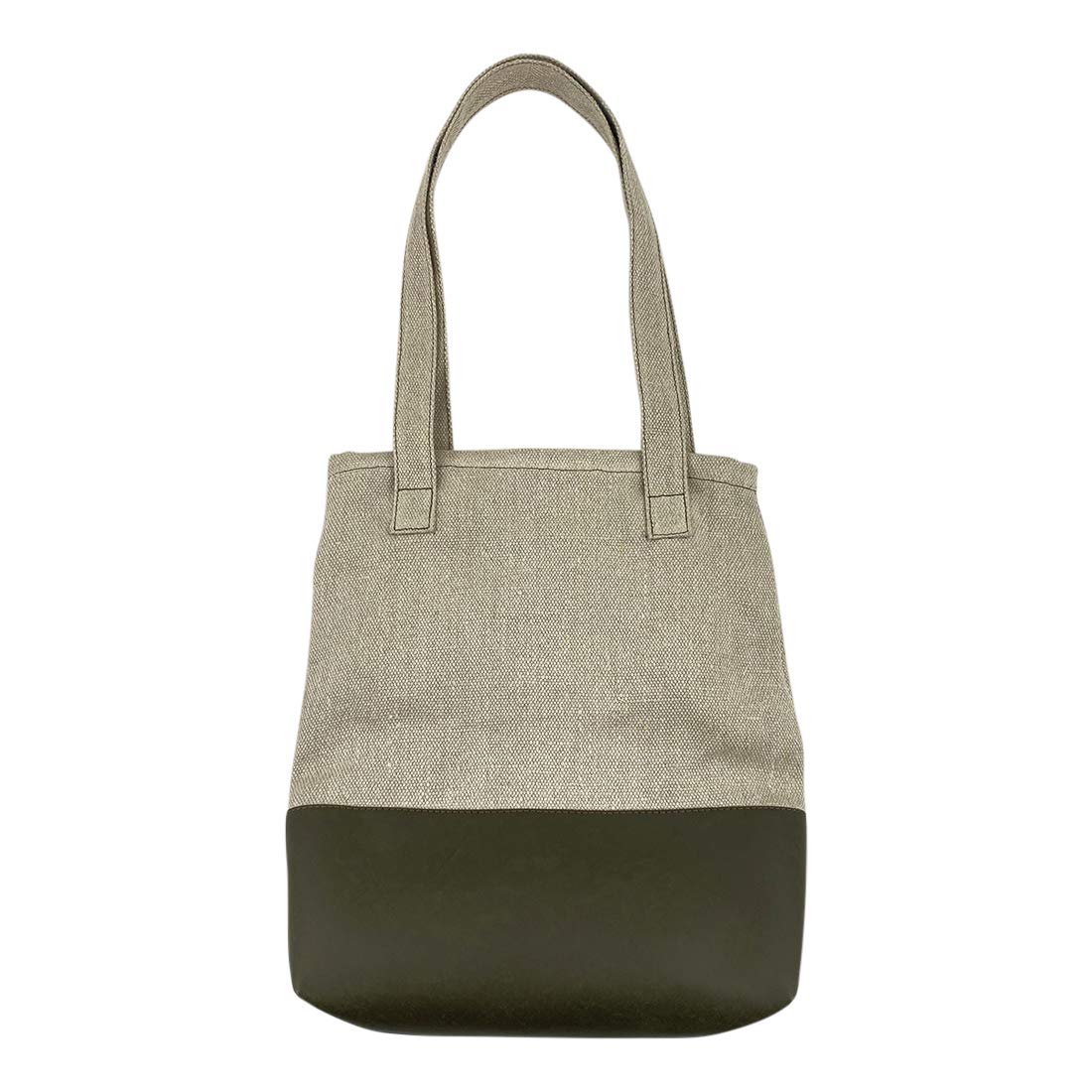 Santa Playa, Bicolor Shoulder Bag Handmade from Hemp and Vegan Cactus Leather - Cute, Stylish Women’s Large Tote Purse - Great for Travel, Everyday Use - Eco Friendly, Durable Materials - Hemp Arctic