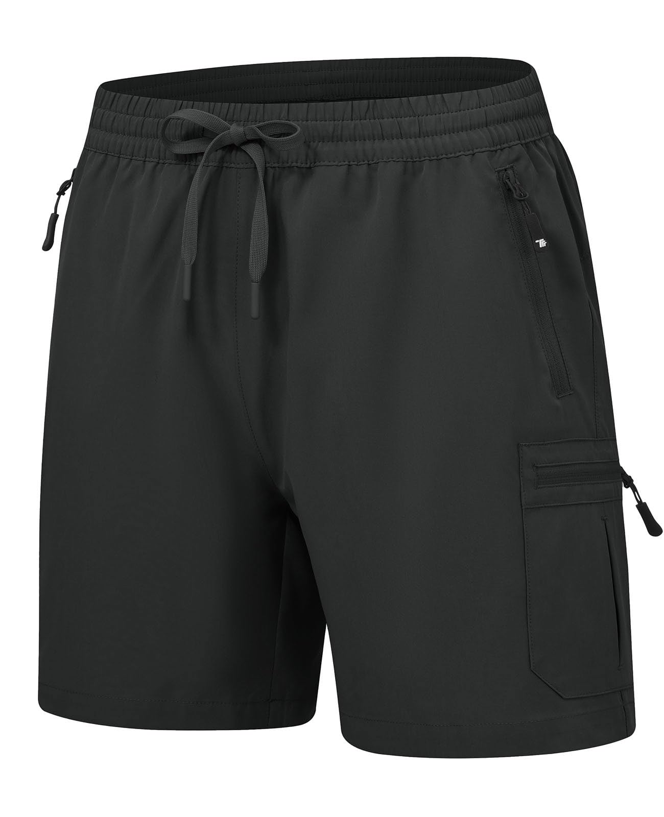 YSENTO Damen Wanderhose Kurz Sommer Leichte Cargohose Sporthose Arbeitshose Schnelltrocknend Atmungsaktiv Outdoor Shorts(Schwarz,L)