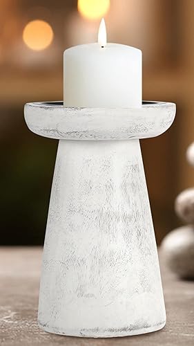 Miniatura 8 de Juego de 3 portavelas de pilar de madera hecho a mano, ideal para velas LED y pilares, regalo para bodas, Navidad, fiestas, hogar, spa, reiki,