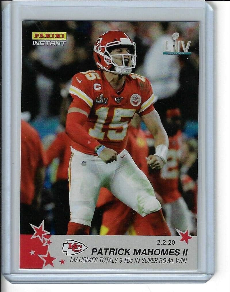 2019 Panini America Instant Football #185 Patrick Mahomes II Kansas City Chiefs Super Bowl LIV Totals 3 TDS in Win 2.2.20 1 of 480 Produced