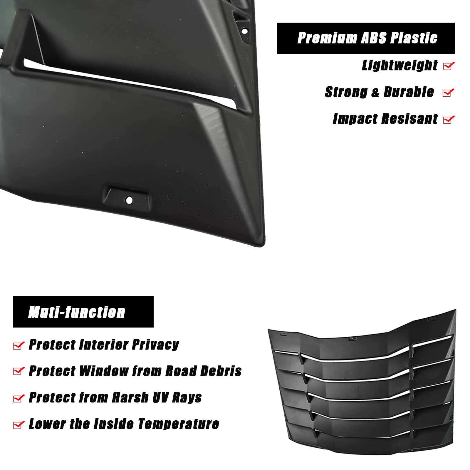 Piezas De Cubierta De Ventilación Lateral Negra Brillante Para Ventana De Abs Repuesto De Rejilla De Ventilacion Para Dodge 2011 2021 Negro Y Rojo 95062810