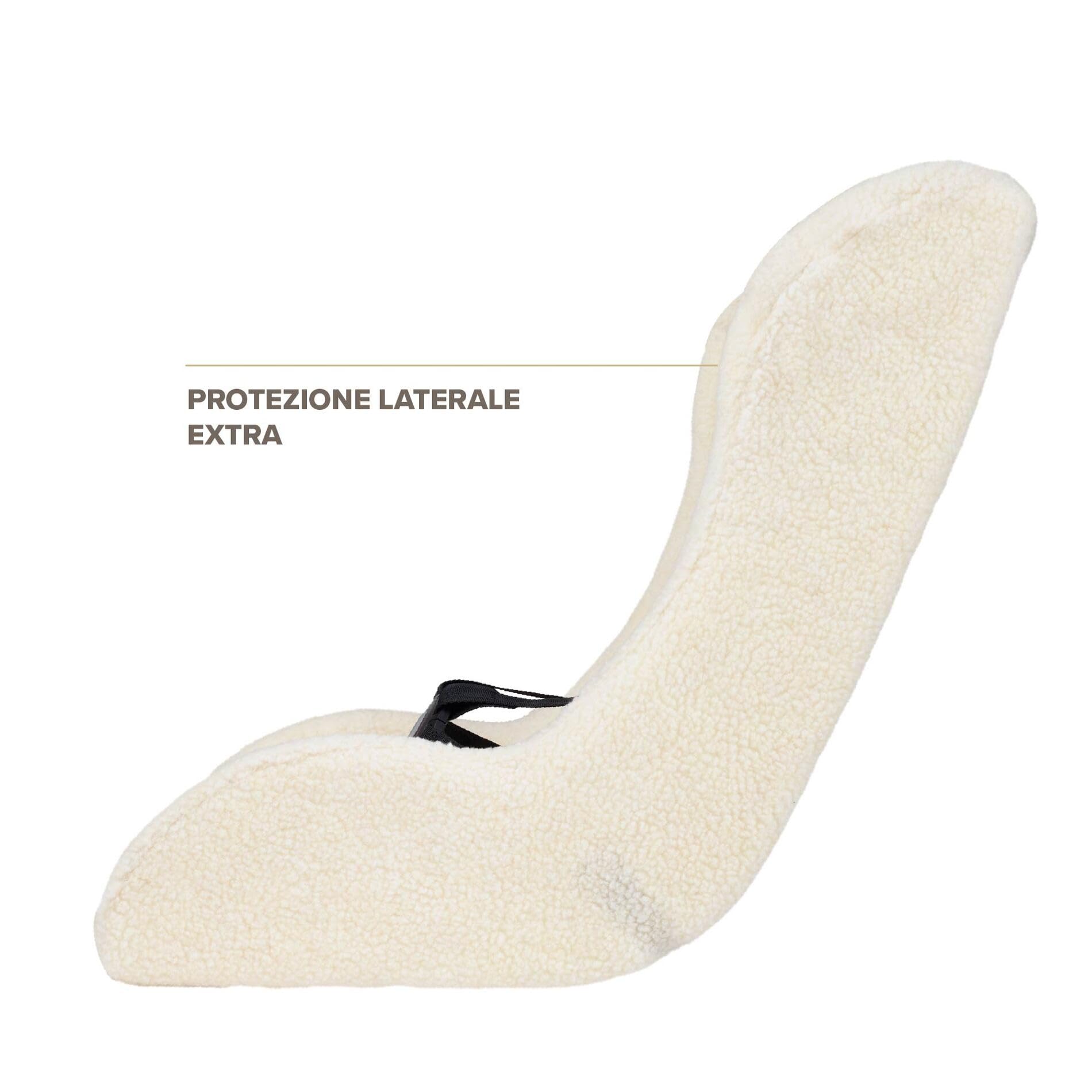 POLISPORT 8015000021 – Mini Pelican Fleece Riduttore Seduta Bebè con Cintura a 5 Punti per Rimorchio, Passeggino e Bici Cargo – Caldo, Sicuro e Compatibile per Bambini da 7 a 18 Mesi, Bianco
