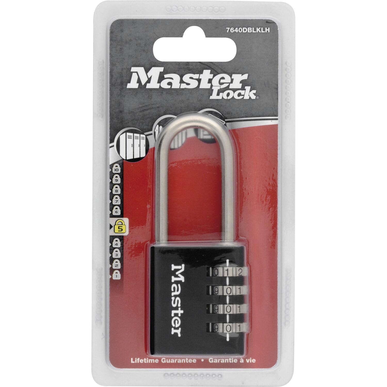 MASTER LOCK Padlock 7640 EURDBLKLH Combination Lock 40 mm SB