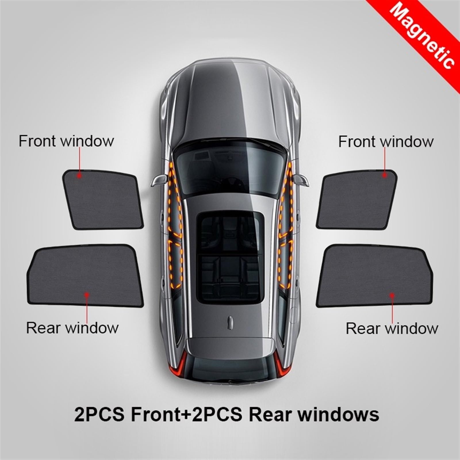 Parasol Lateral Coche Para Toyota para CHR para CH-R CH R 2018 2019 2020 2021 parabrisas delantero de coche magnético cortina lateral trasera parasol Parasoles Coche (Tamaño : C-2Front 2Rear)