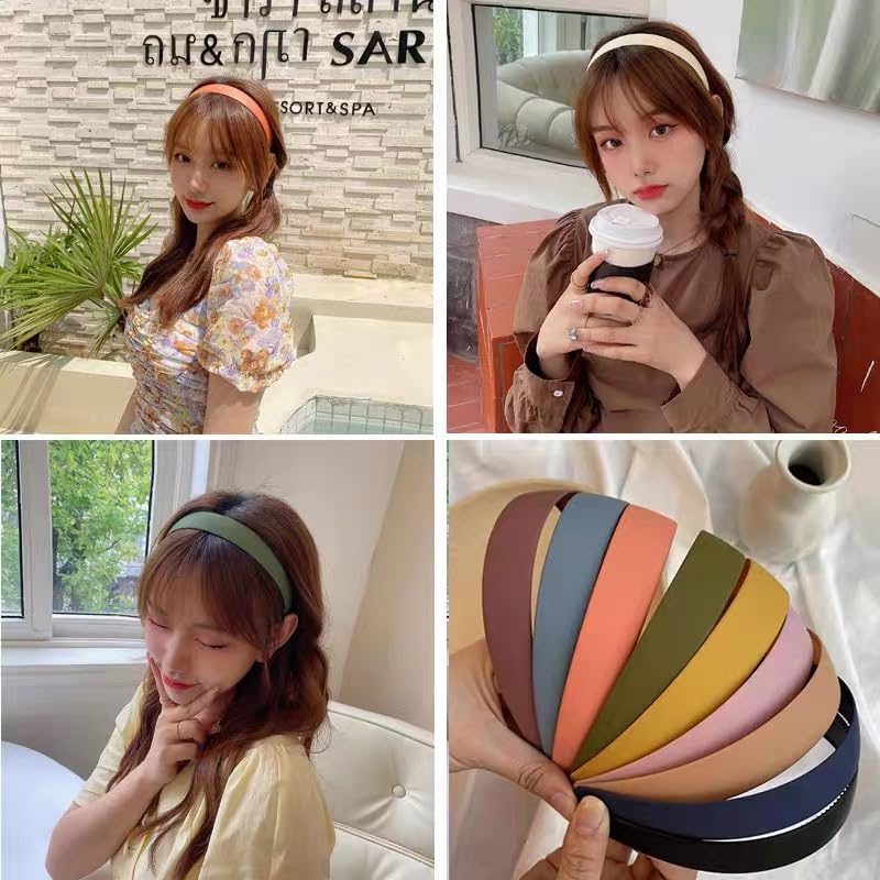 Image of Diversa Solid Plastic Headbands for Girls & Women, Hairband for School, Everyday Use Plain Broad Headband, 1 Inch Headband with Teeth, Pack of 6 (MULTICOLOUR MATTE)