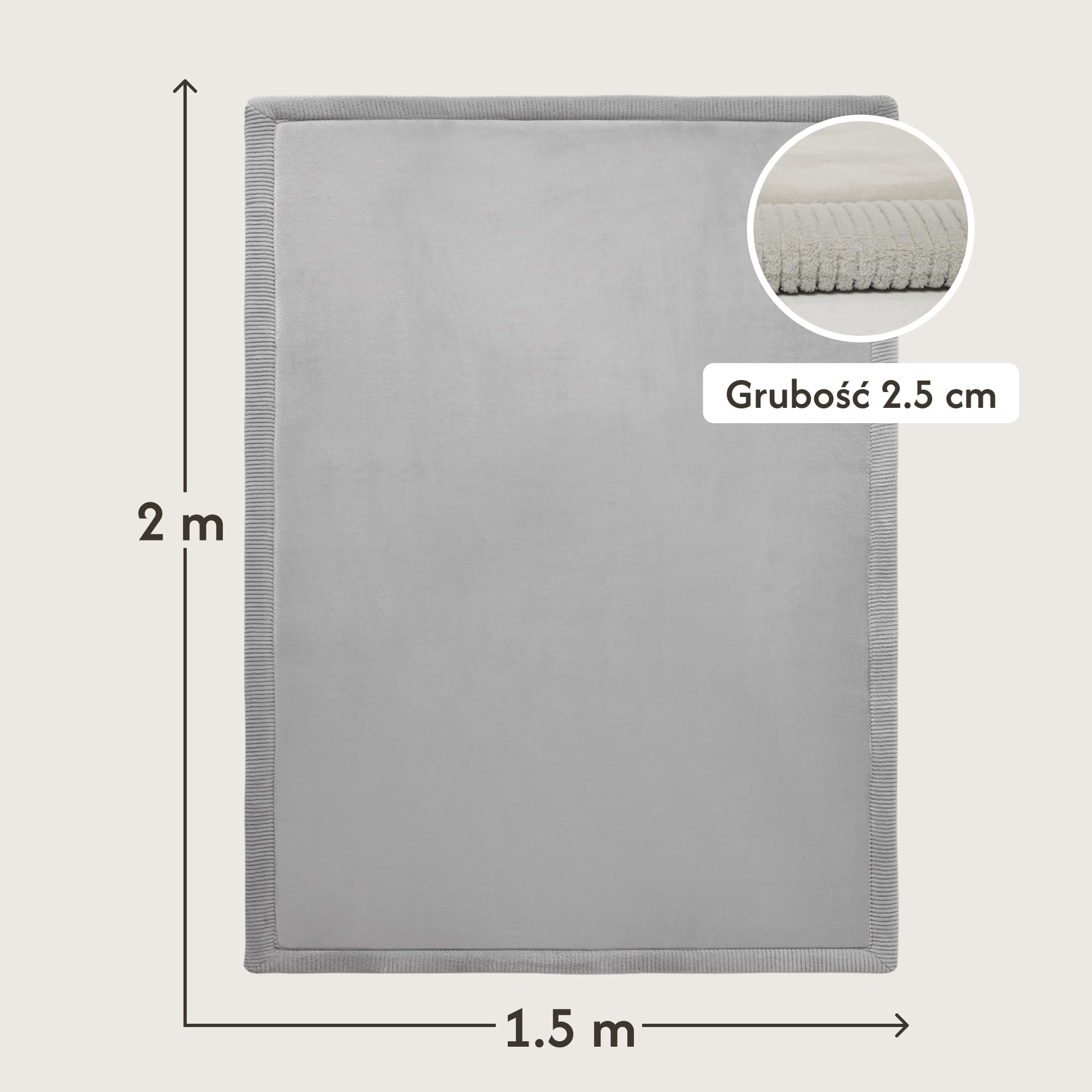 Hakuna Matte Cloud Soft Baby Play Mat 280x200x2,5 cm, szary – dywanik do pokoju dziecięcego z wysokiej jakości pianką memory – mata do raczkowania z antypoślizgowym spodem – mata tatami