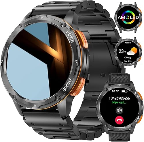 Miniatura 1 de FILIEKEU Relojes inteligentes para hombres (respuestashacer llamadas), batería grande de 400 mAh, resistente al agua hasta 164.0 ft, rastreador de