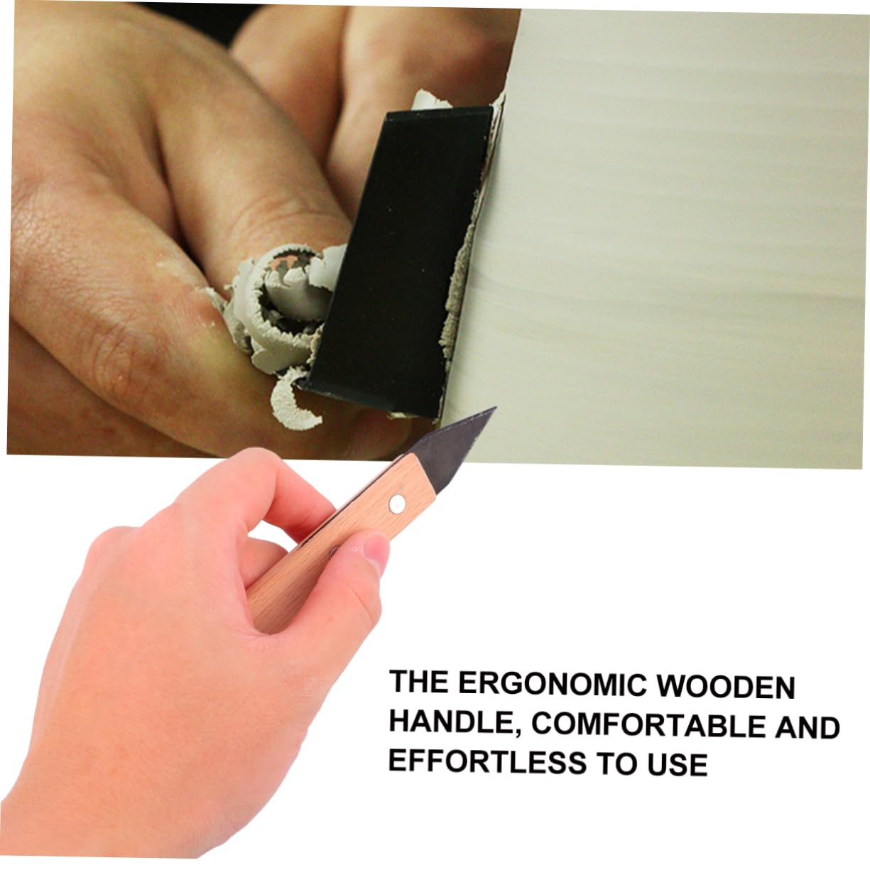 HOMSFOU 8piezas Herramientas Para Modelar Arcilla Acero Inoxidable y Madera Duradero Para Esculpir y Plastilina Cuchillos Talladores Versátiles Para Vaciar y Reparar