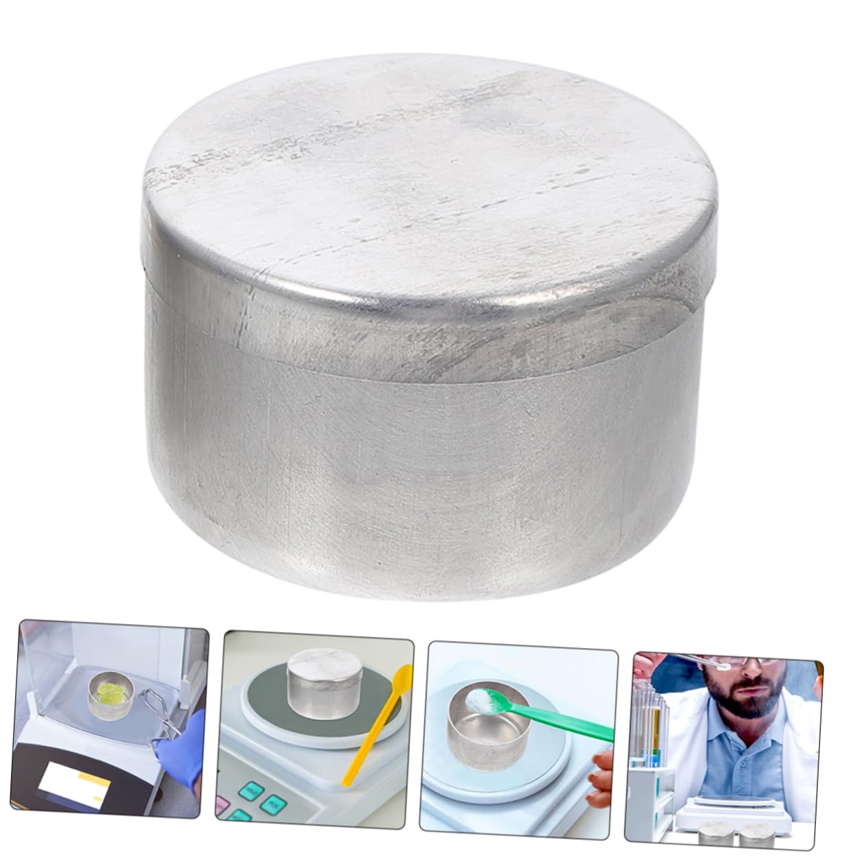 COSMEVIVI 2 Pack Aluminum Soil Collection Jars Round Weighing Holders for Lab Soil Storage