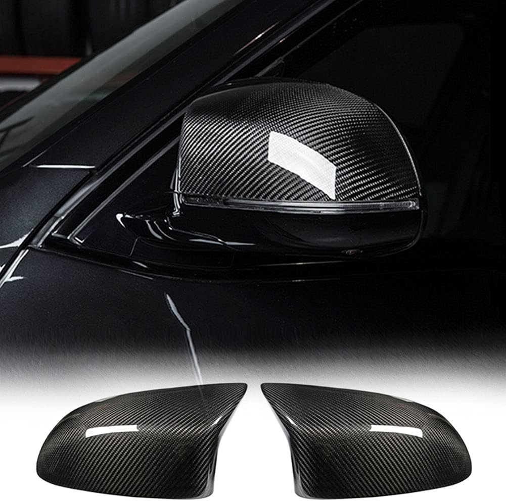 Carbon Fiber Mirror Cover Caps Fit for BMW F85 X5M F86 X6M 2014-2018 Direct Add-on Style Rearview Side Rearview Mirror Caps Car Exterior Outside Shell