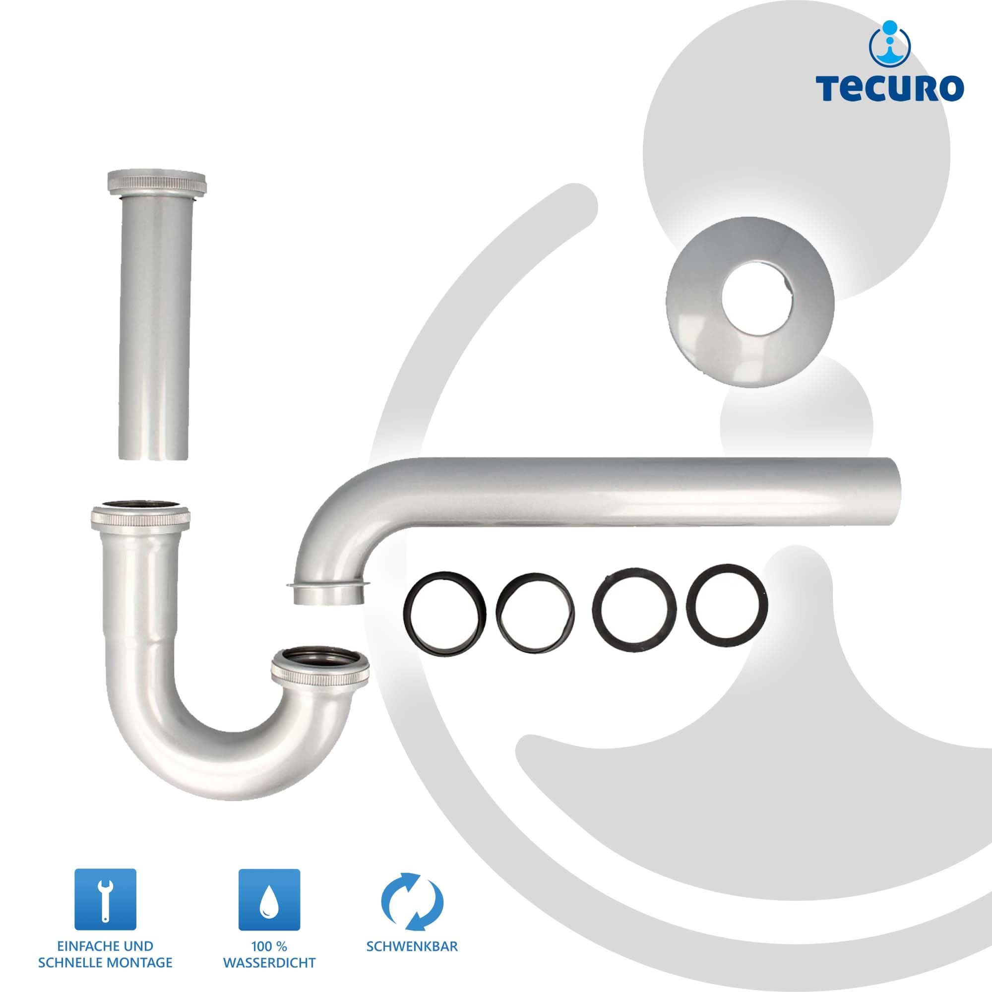 tecuro -57496- rurkowy syfon Plus - mosiądz matowy szlachetny