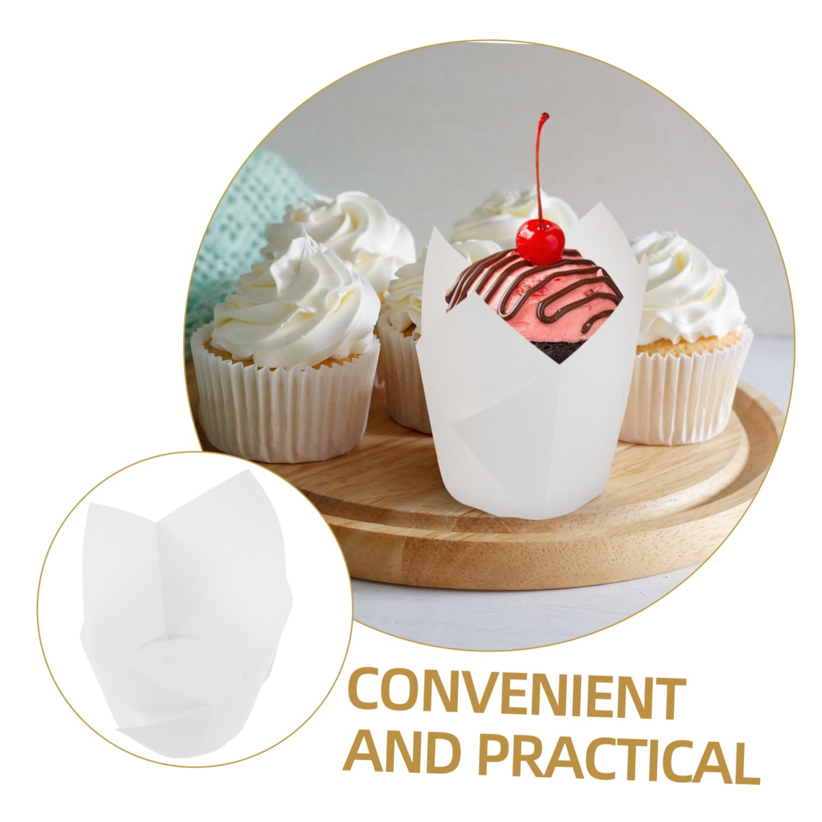 UPKOCH 300 Piezas Bandeja De Pastel Bandeja para Muffins Moldes para Muffins para Hornear Moldes para Hornear Forro De Empaquetado De La Magdalena Portátil Papel Caja De Pastel