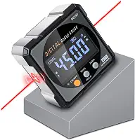 COROLLATA Localizador De Ângulo Digital Com Laser Eletrônico - Medidor De Ângulo Magnético Forte De 4 Lados, Inclinômetro De Cubo Com Luz De Fundo, Transferidor De Esquadria De Serra De Mesa, Ferramen