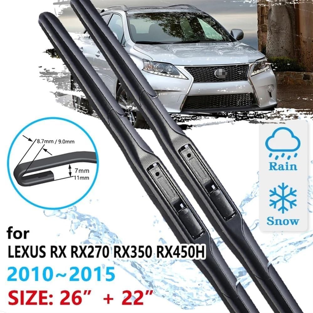 Wycieraczki Pióra wycieraczek szyby przedniej dla RX450H RX350 RX 450h 350 2015-2010, wymienne pióra działanie w każdych warunkach pogodowych wycieraczki bez smug