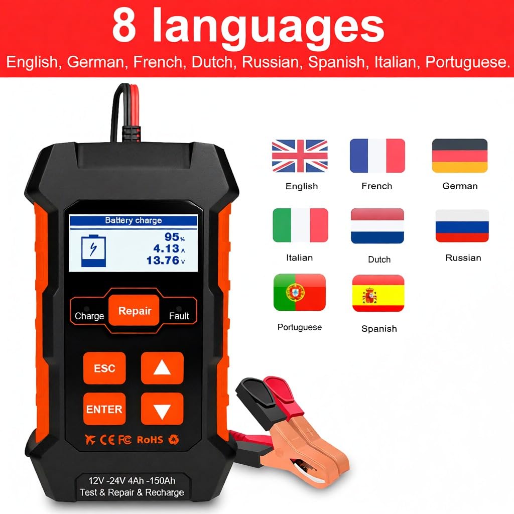 KW520 Tester akumulatora samochodowego 3 w 1 12 V 24 V ładowarka i narzędzie do naprawy skaner diagnostyczny z testem 100-2000CCA
