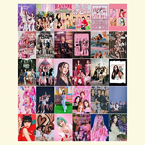 Image of Unquote Kpop, BTS, Blackpink Collection Decor Art Wall Posters Set of 30 (4x6 inch) Lisa Korean Music | Wall Collage Kit | Aesthetic Posters - Home & Room Decor Stickers, Posters for Room Decoration, 300 GSM Paper Posters for Gifts with Double Sided Tape Roll (Blackpink)
